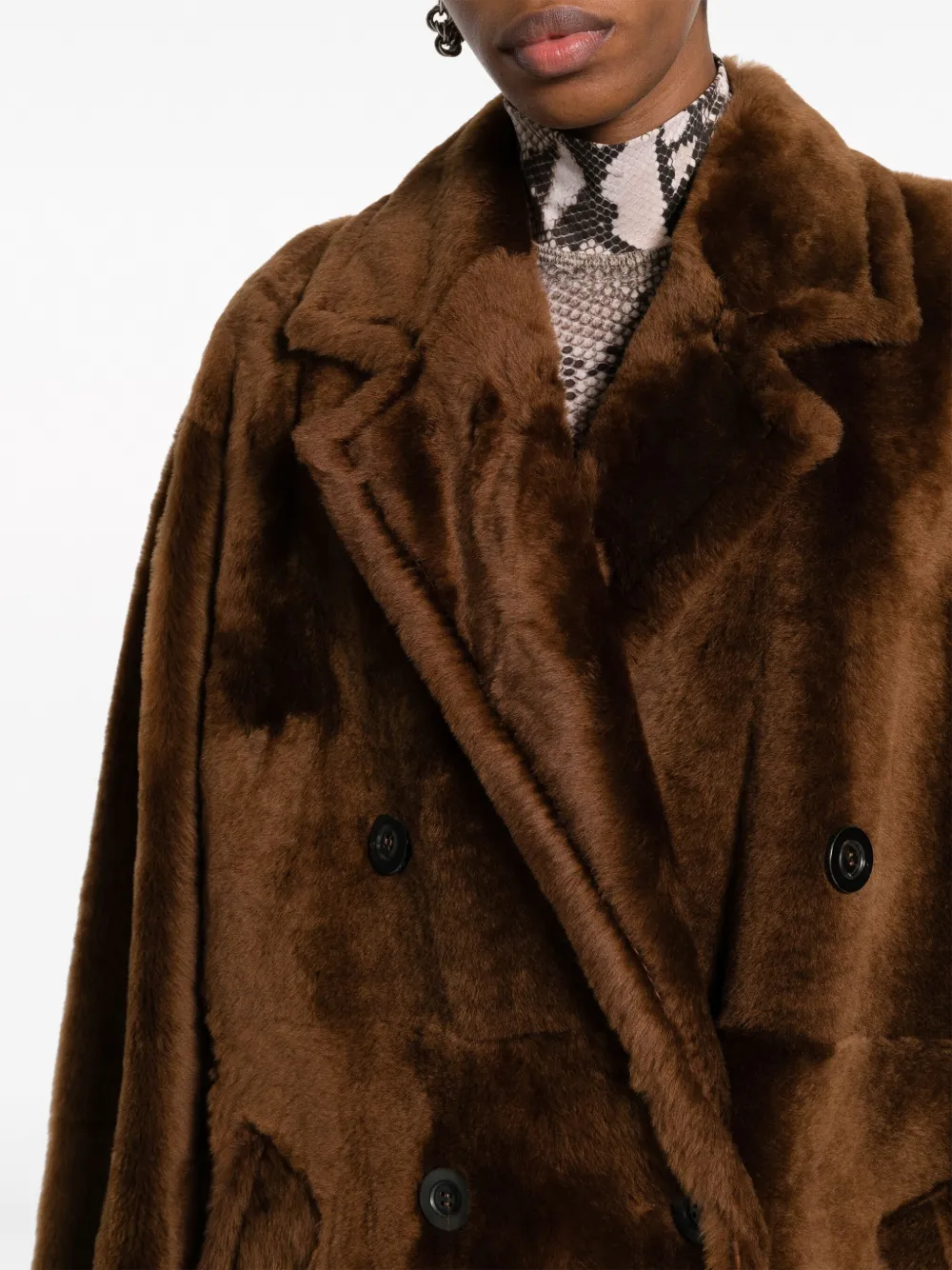 Max Mara Jas met dubbele rij knopen Bruin