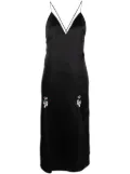 Wales Bonner crystal-embellished satin dress - Black