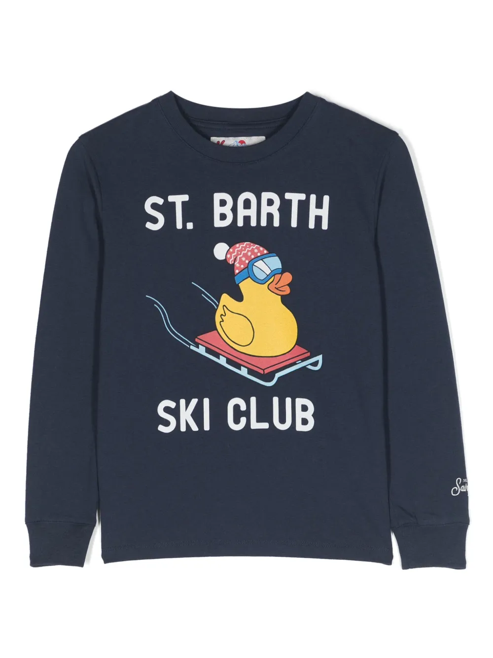 Mc2 Saint Barth Kids' Logo-print Cotton Sweatshirt In Blue