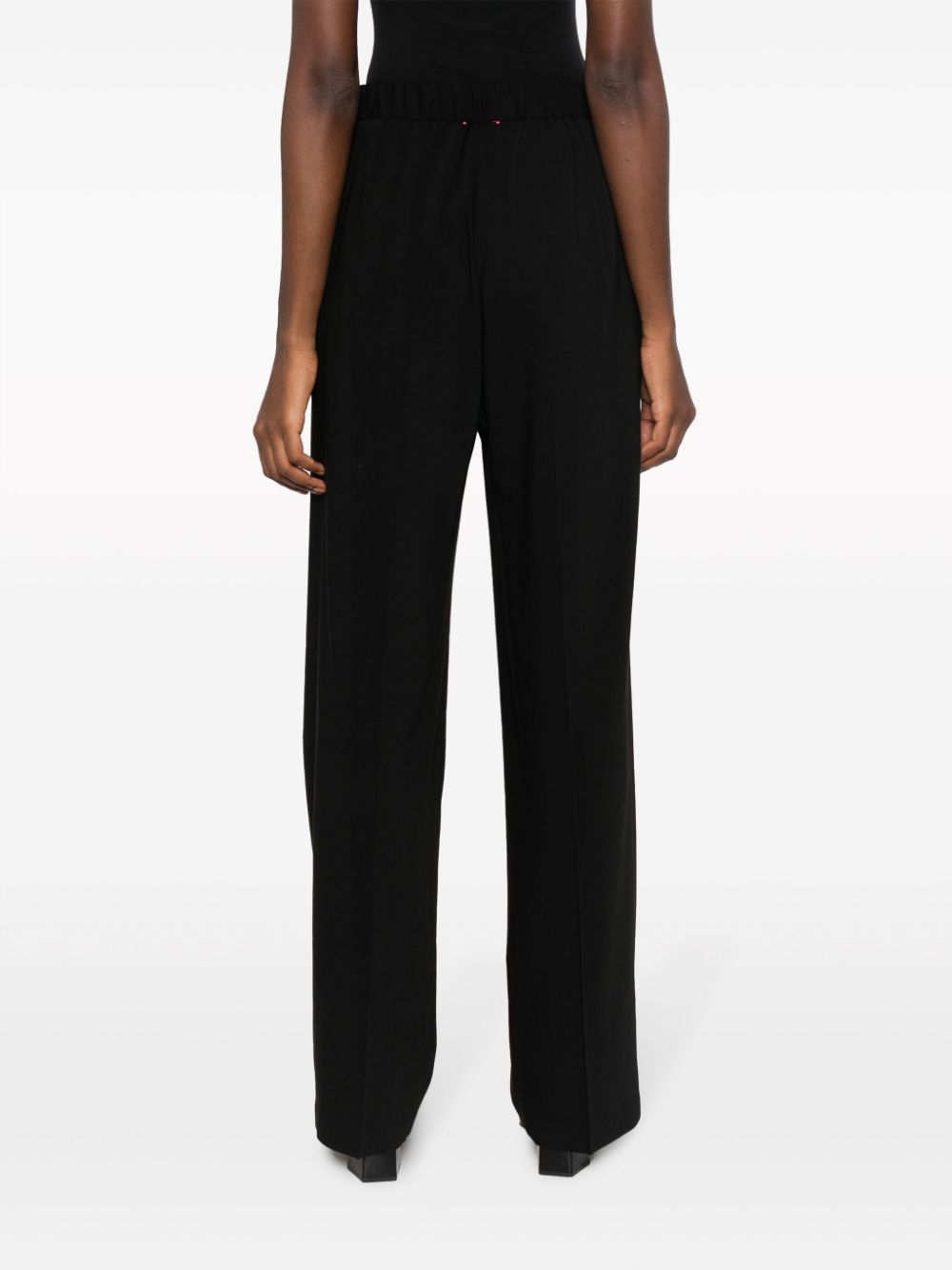 Shop Forte Forte Cotton Straight-leg Tailored Trousers In Black