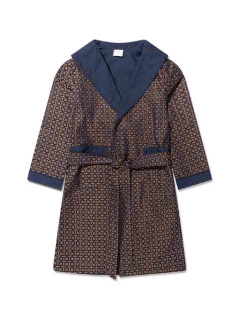 Amiki Theodore geometric-print satin robe