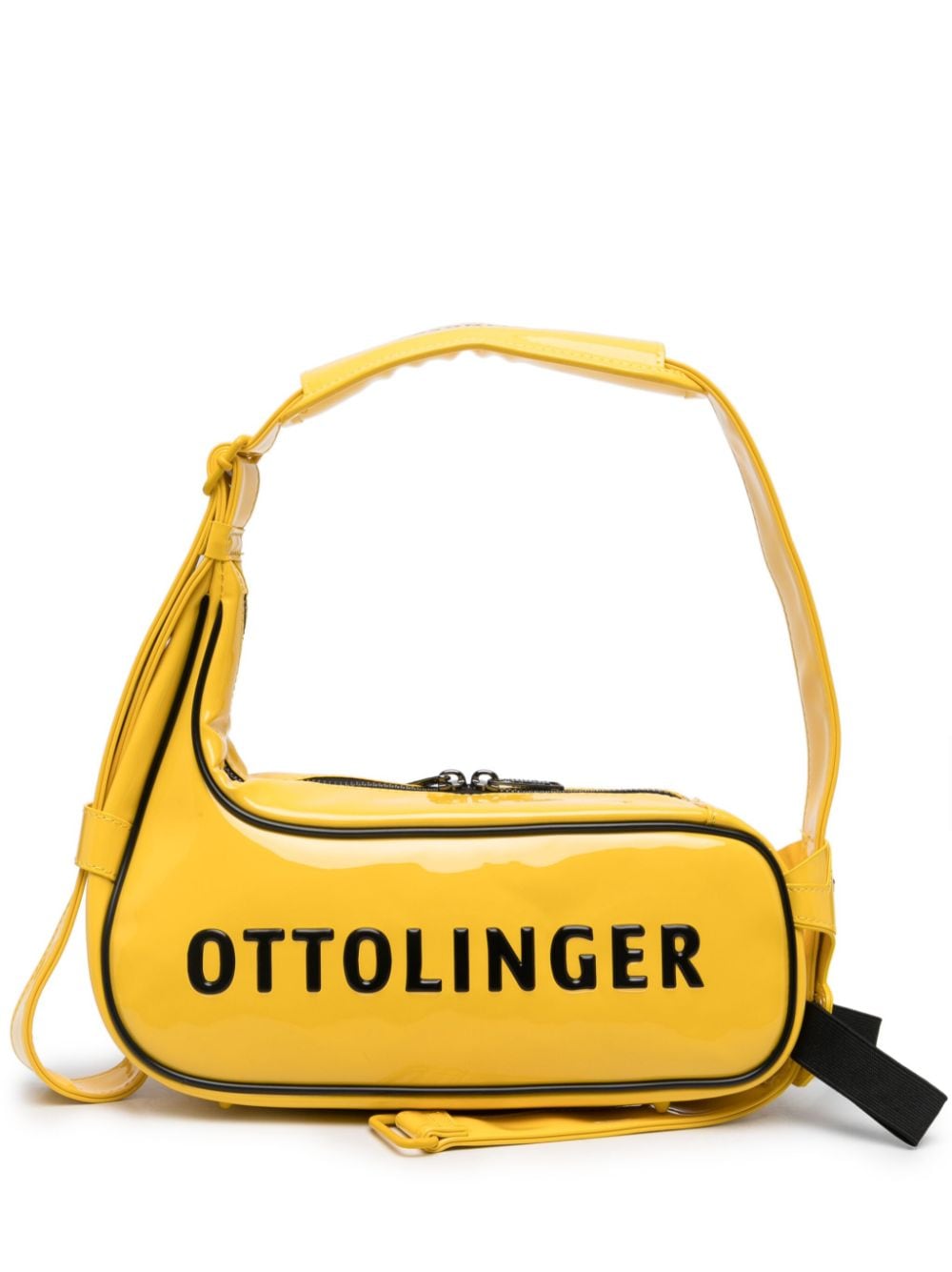 Ottolinger Schoudertas met logo-reliëf Geel