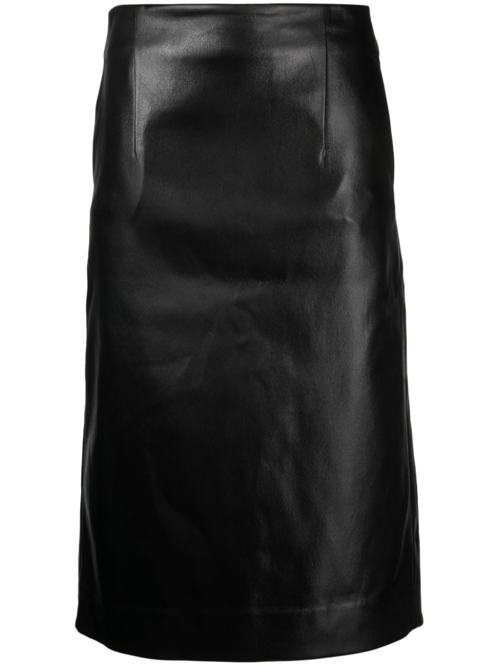 Shop Recto Faux-leather Midi Pencil Skirt In Black