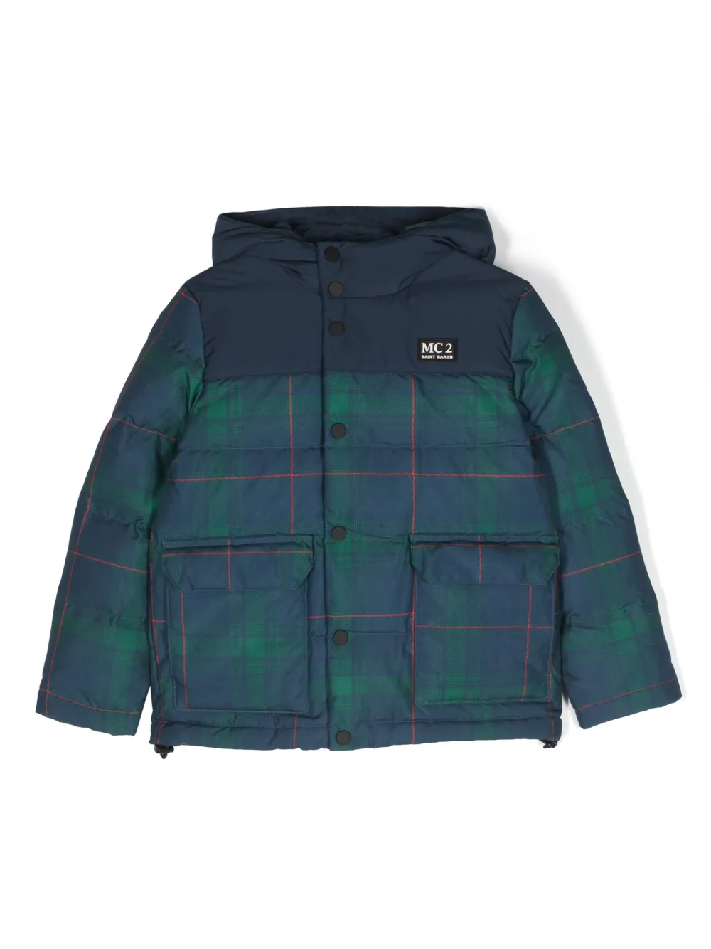 Mc2 Saint Barth Kids' Hooded Feather-down Padded Jacket In Blue