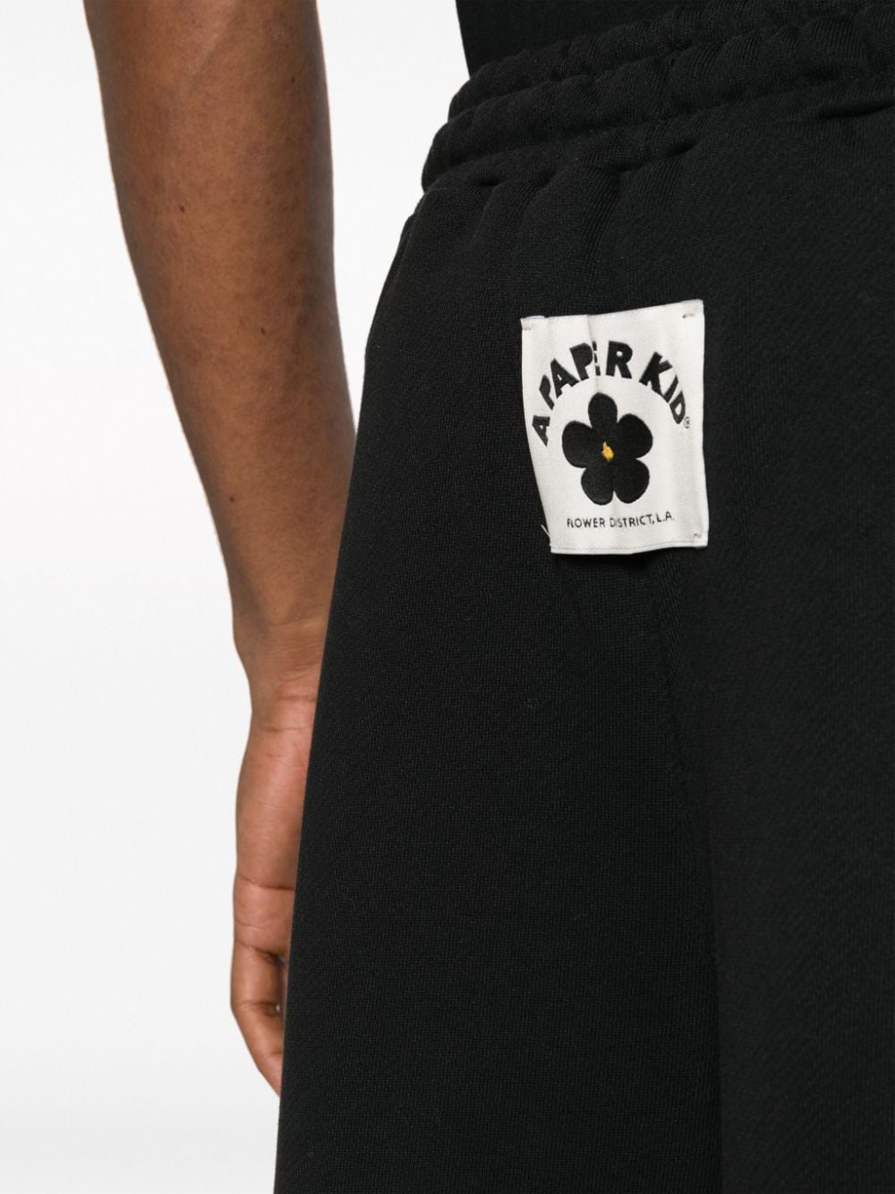 Shop A Paper Kid Logo-patch Cotton Track Pants In Schwarz