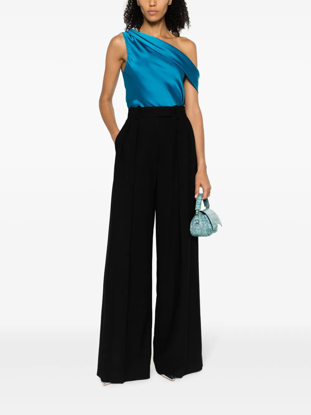 Simkhai Lexi draped satin blouse - Blauw