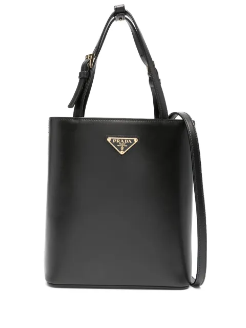 Prada triangle logo-appliqué tote bag