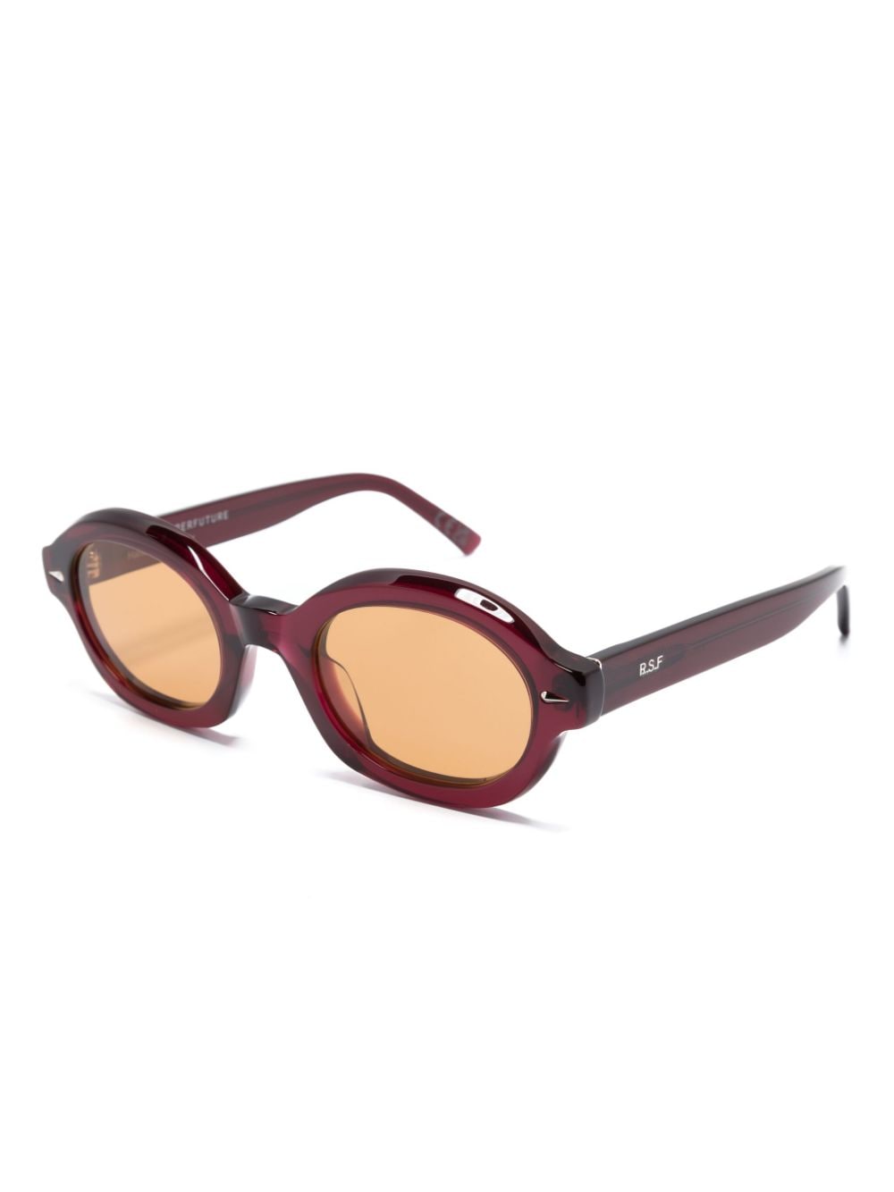 Shop Retrosuperfuture Oval-frame Tinted Sunglasses In Red
