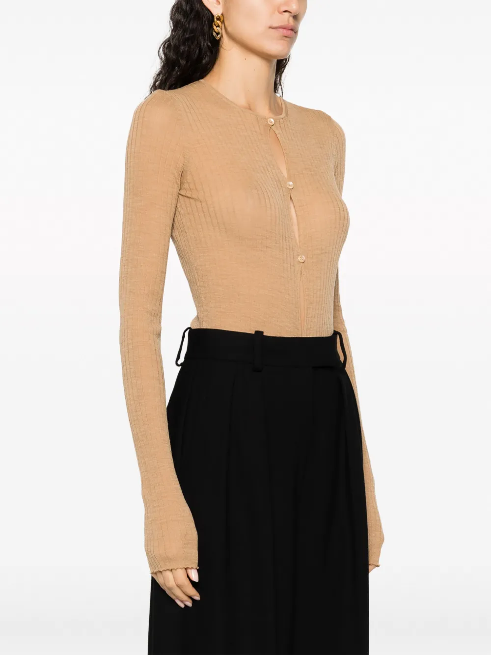Sportmax Ribgebreide body Beige