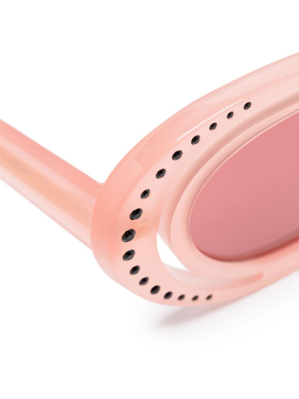 Shop Marni Eyewear Crystal-embellished Round-frame Sunglasses In Pink