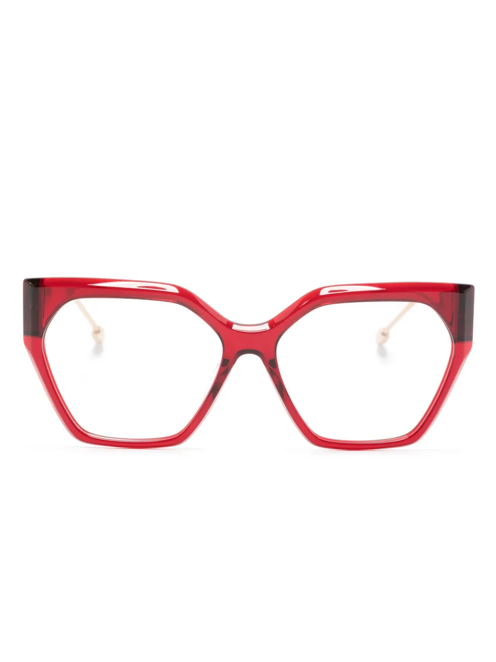 Philipp Plein Eyewear Logo-plaque Square-frame Glasses In Pink