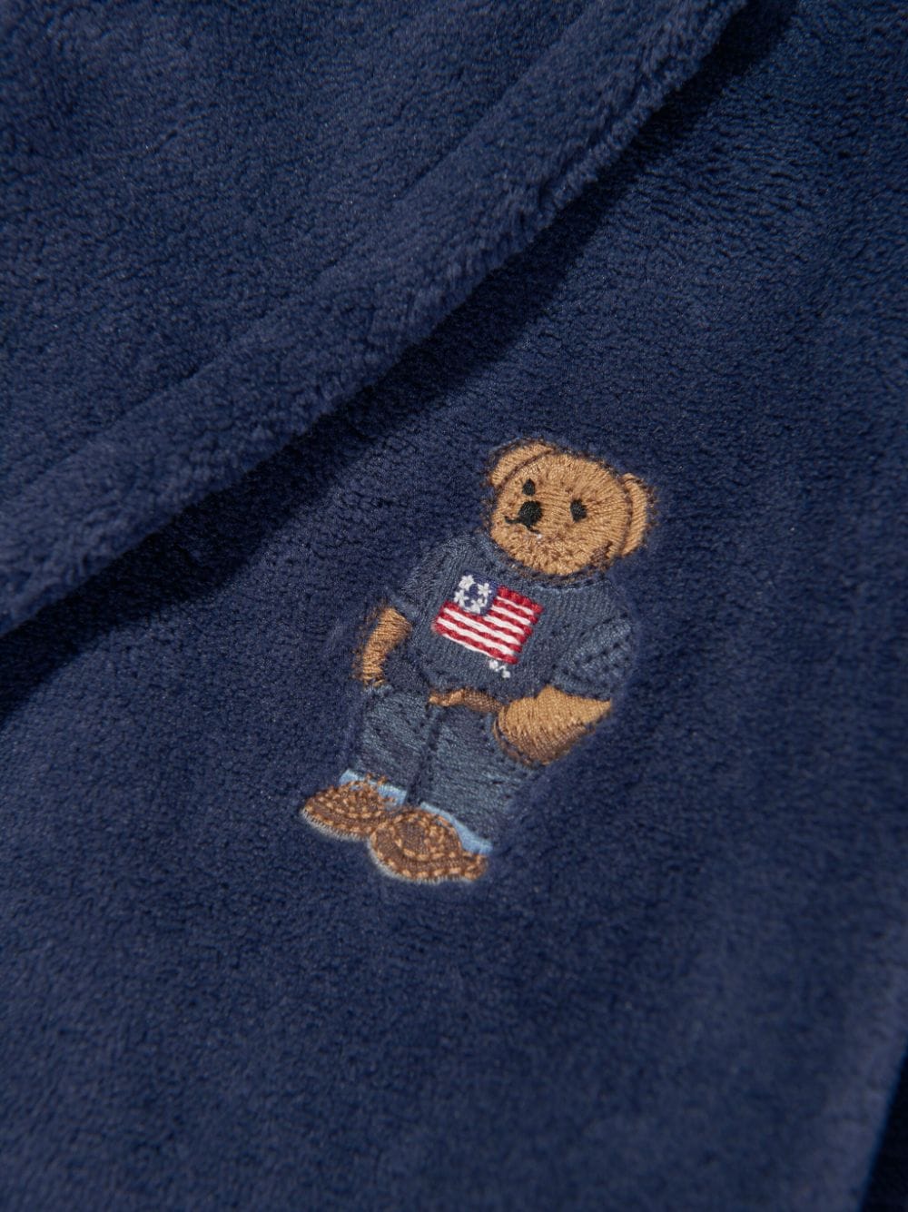 Shop Ralph Lauren Polo Bear-patch Terry Robe In Blue