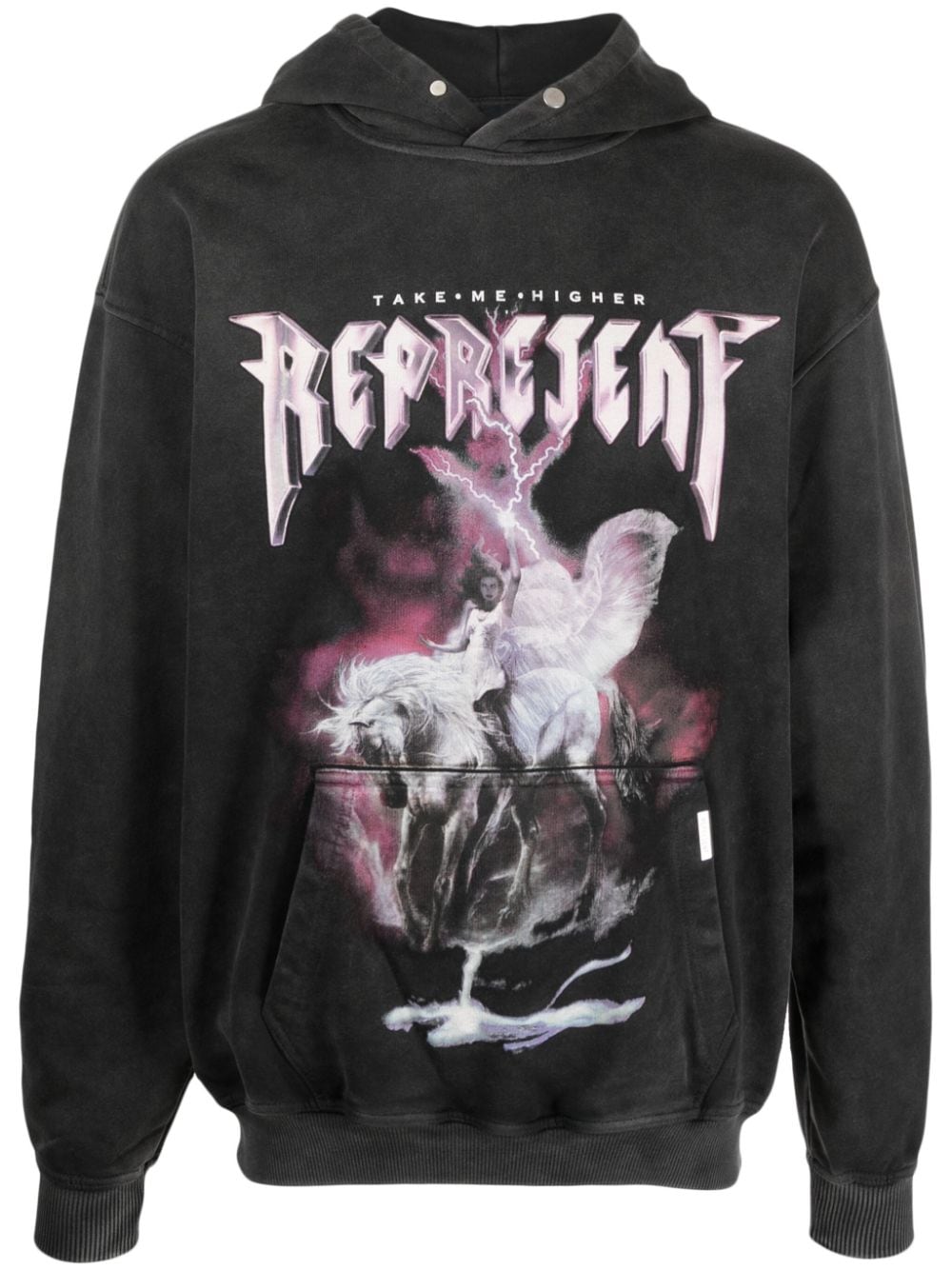 Represent Hoodie met tekst Grijs