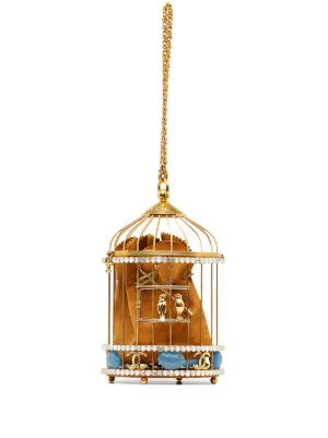 Gold cage clutch bag top