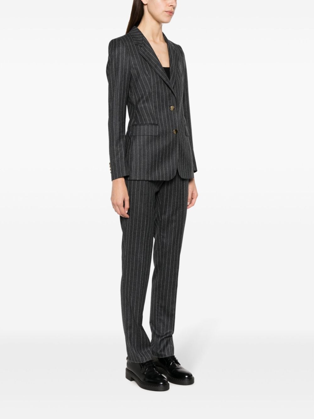 Shop Tagliatore Pinstripe-pattern Single-breasted Suit In Grau
