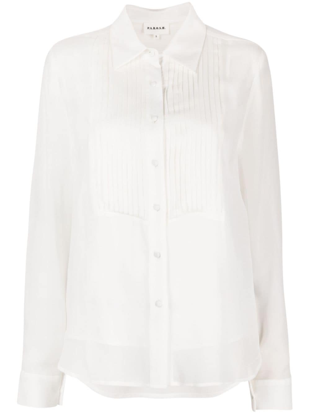 P.a.r.o.s.h Long-sleeve Silk Shirt In White