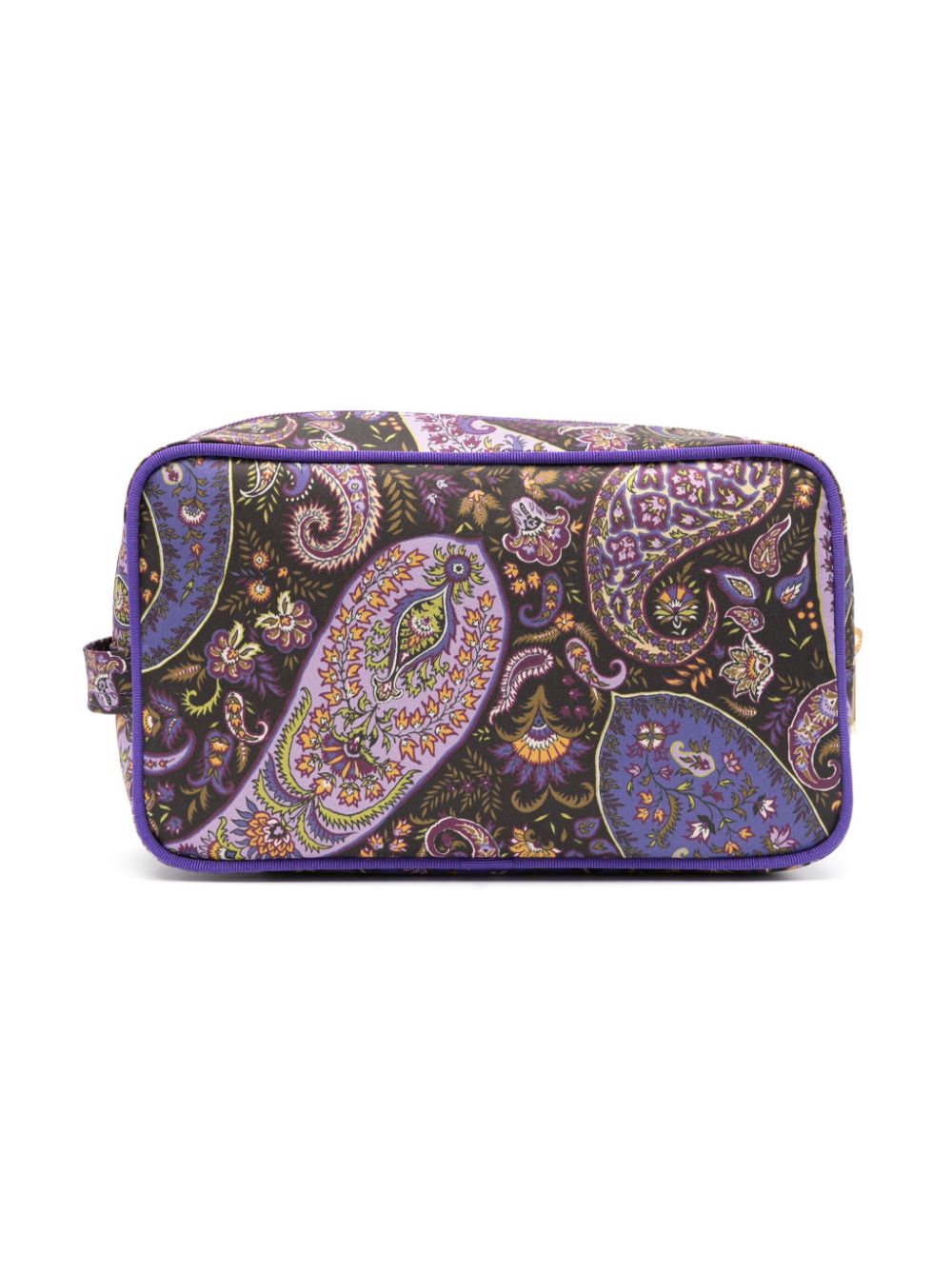 ETRO logo-patch paisley-print makeup bag - Paars