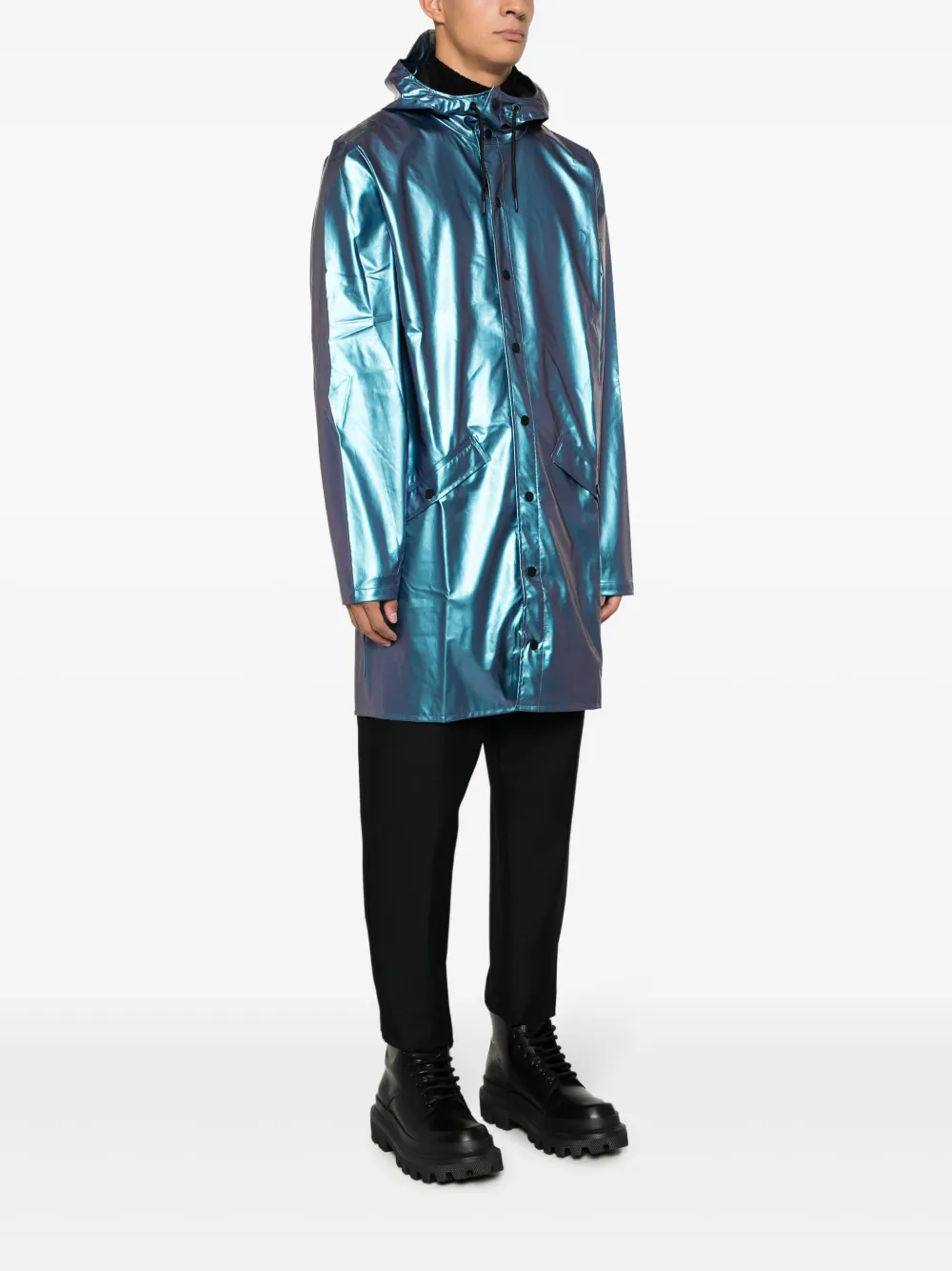 Rains Metallic jack Blauw