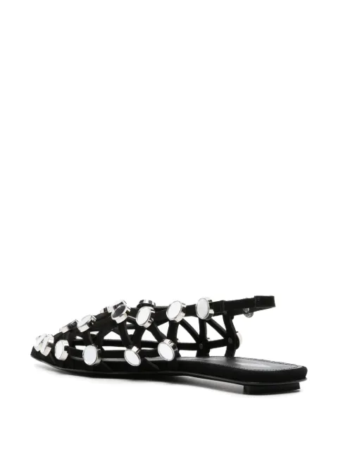 The Attico Grid rhinestone-embellished ballerina shoes 246WS801L007SR - 2