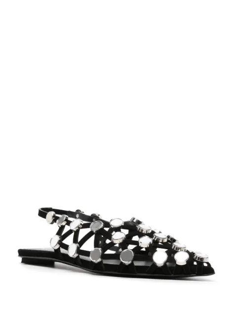The Attico Grid rhinestone-embellished ballerina shoes 246WS801L007SR - 1
