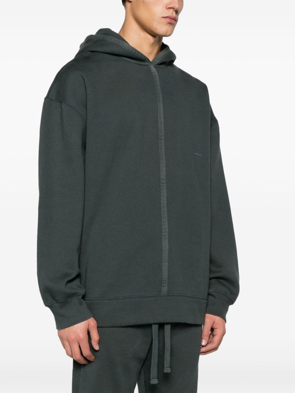 Shop A-cold-wall* Taped Logo-embroidered Cotton Hoodie In Grey