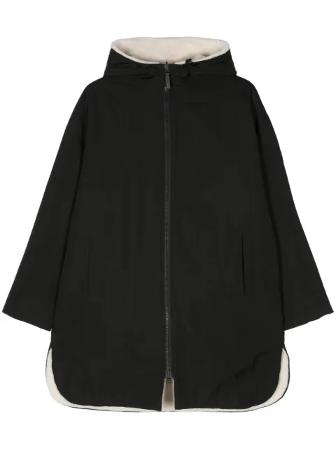 Yves Salomon reversible logo-patch shearling coat