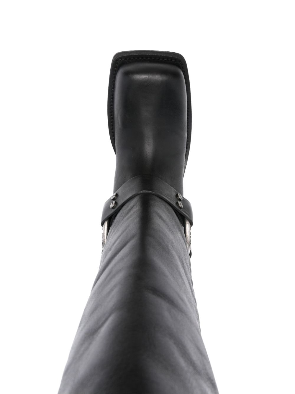 Shop Acne Studios 30mm Square-toe Leather Boots In Black