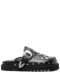 Toga Pulla eyelet-detailing leather slides - Black