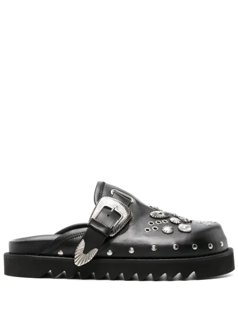 Toga Pulla eyelet-detailing leather slides 