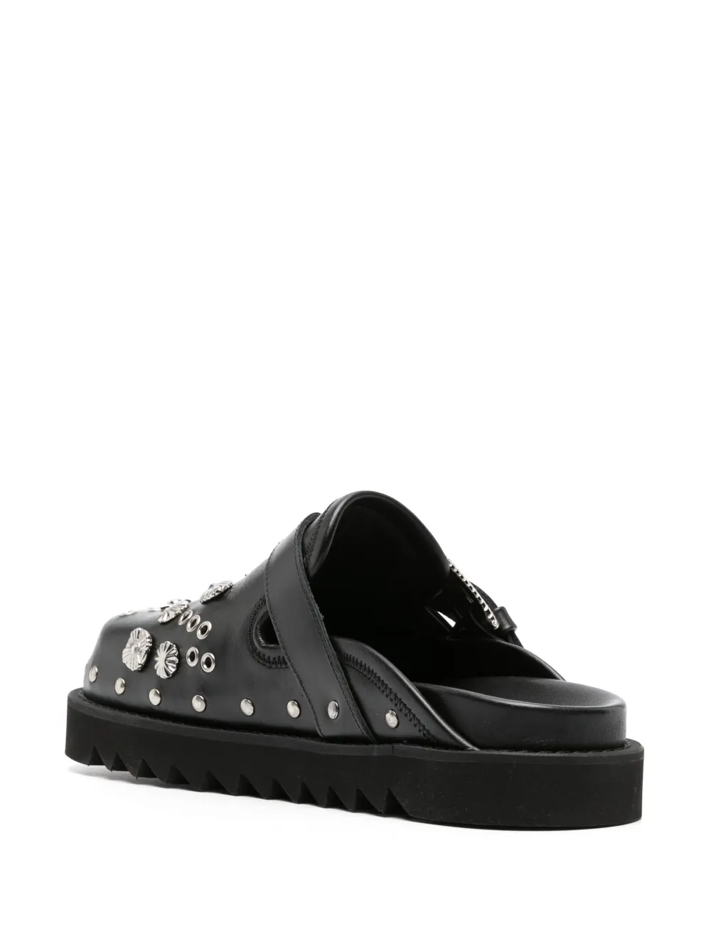 Toga Pulla eyelet-detailing leather slides Black