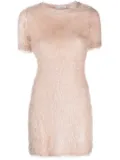 Rabanne metallic-thread short-sleeve minidress - Pink