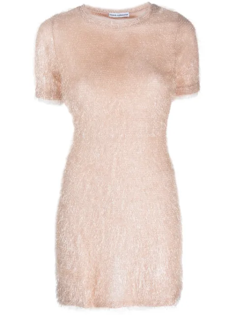 Rabanne metallic-thread short-sleeve minidress