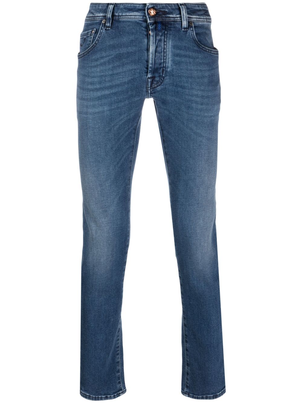 JACOB COHEN LOW-RISE SLIM-FIT TAPERED JEANS