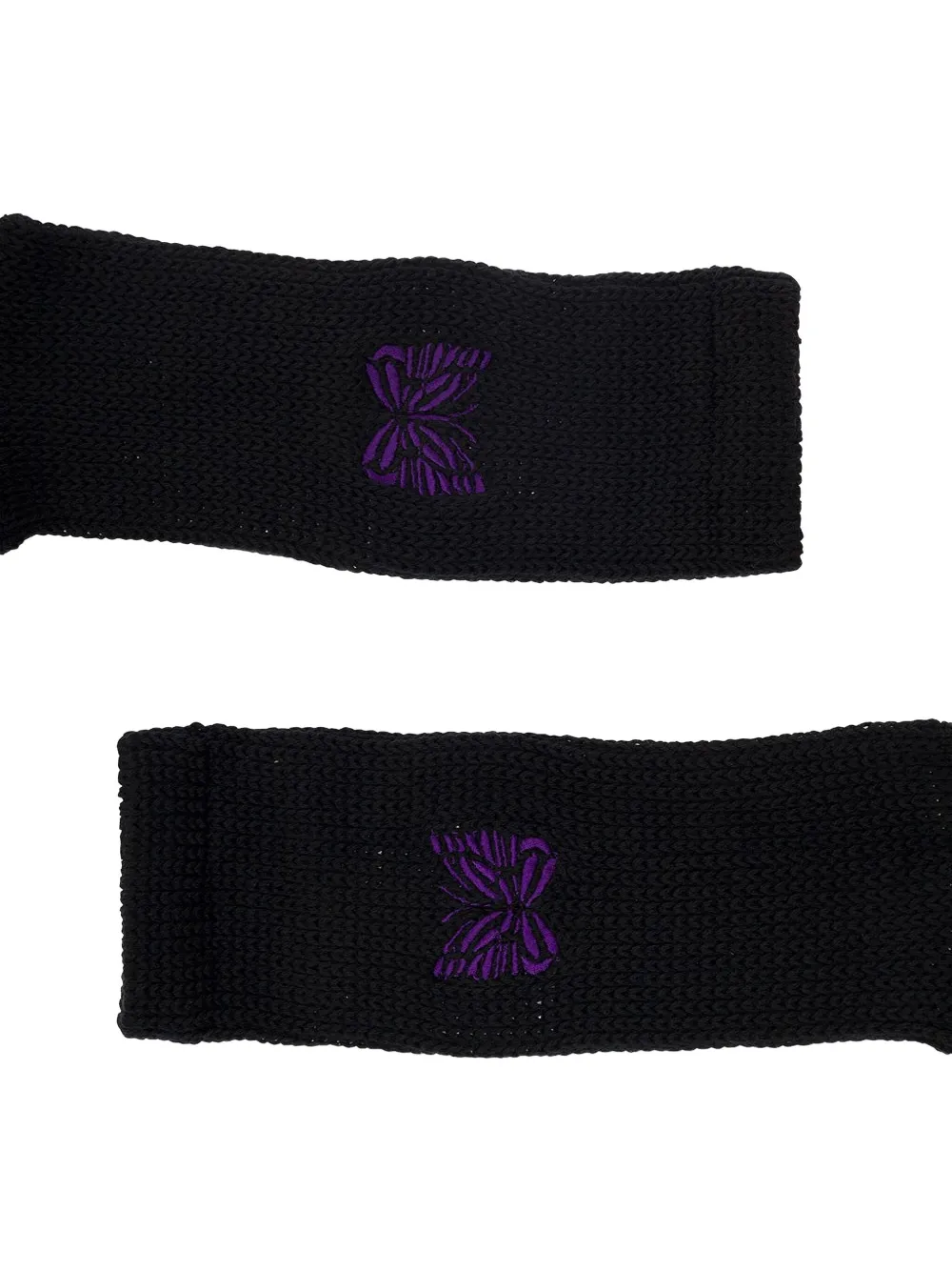 Needles Butterfly-embroidered Socks In Black