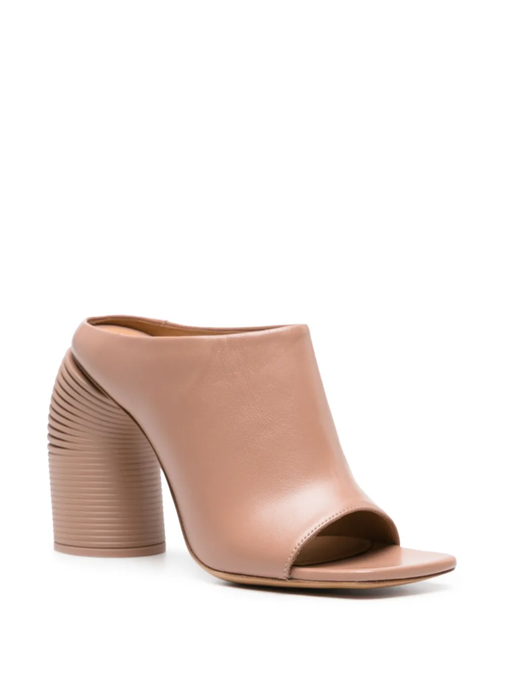 Off-White Runway Spring muiltjes met bewerkte hak - Beige