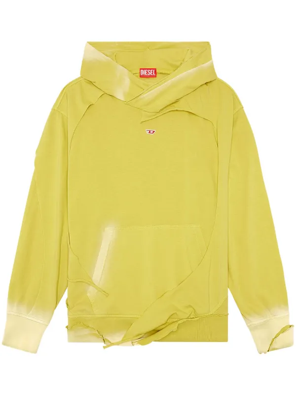 Diesel logo embroidered Distressed Hoodie Farfetch