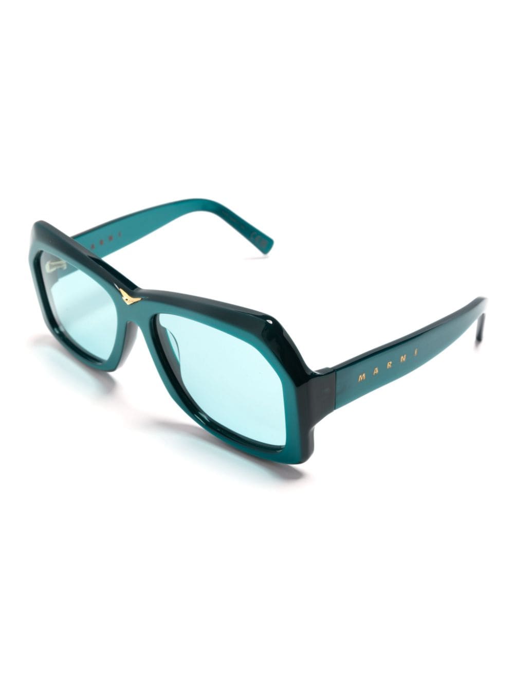 Shop Marni Eyewear Tiznit Logo-print Sunglasses In Blue