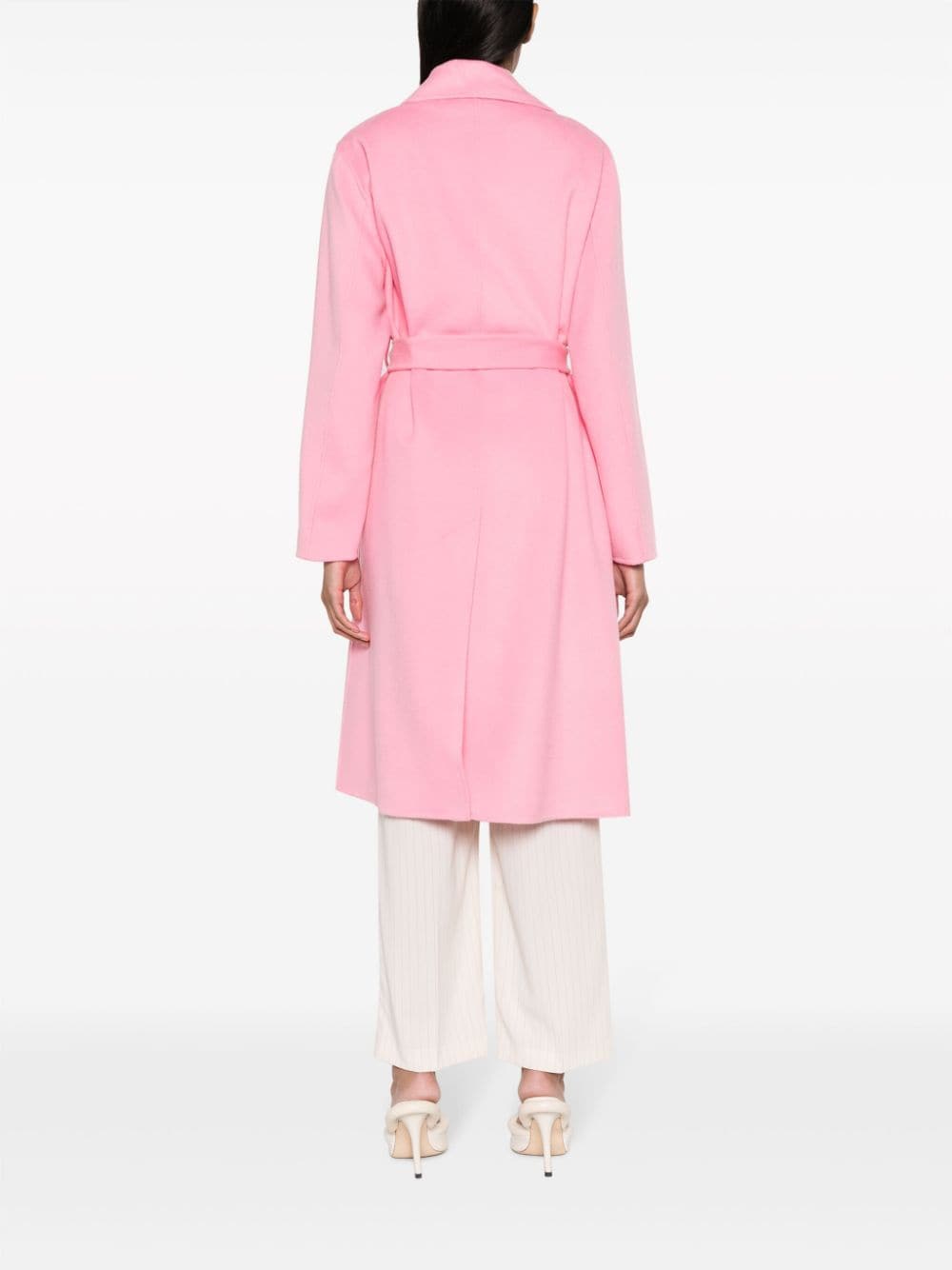 Shop P.a.r.o.s.h Wool-cashmere Blend Wrap Coat In Pink