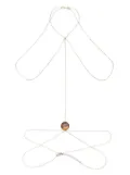 Chloé stone-pendant brass body chain - Gold