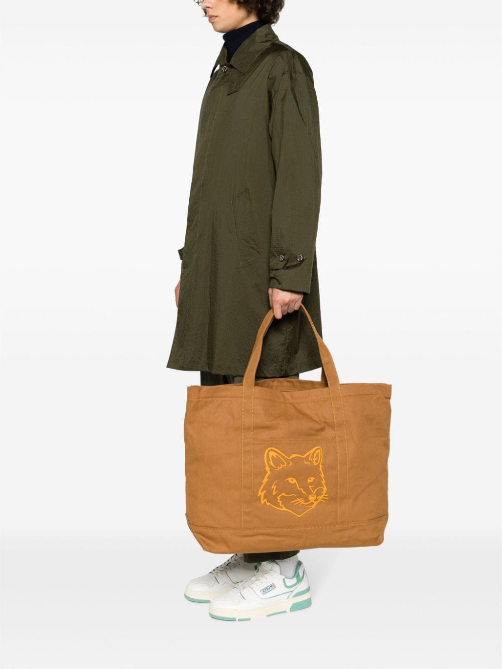 Maison Kitsuné large Bold Fox tote bag - Bruin