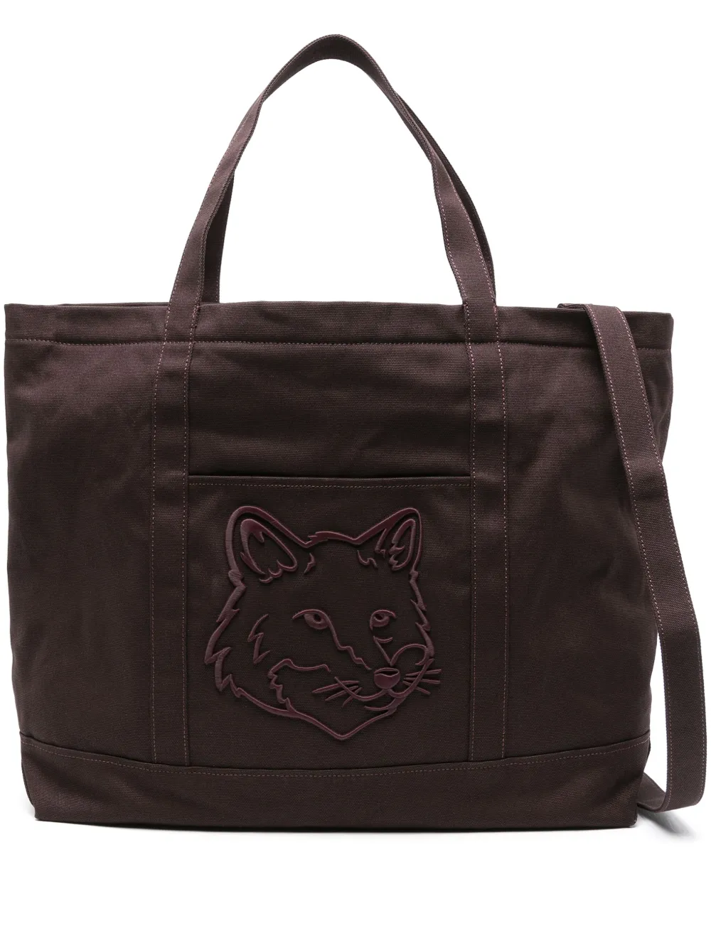 Maison Kitsuné Bold Fox grote shopper Bruin