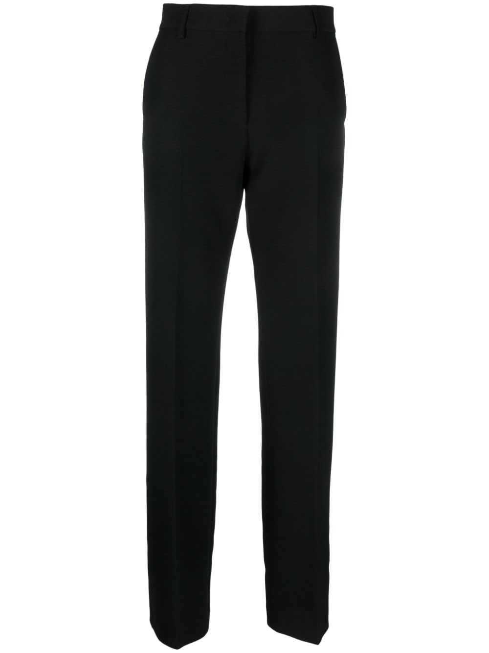 Shop Msgm Tailored Straight-leg Trousers In 黑色