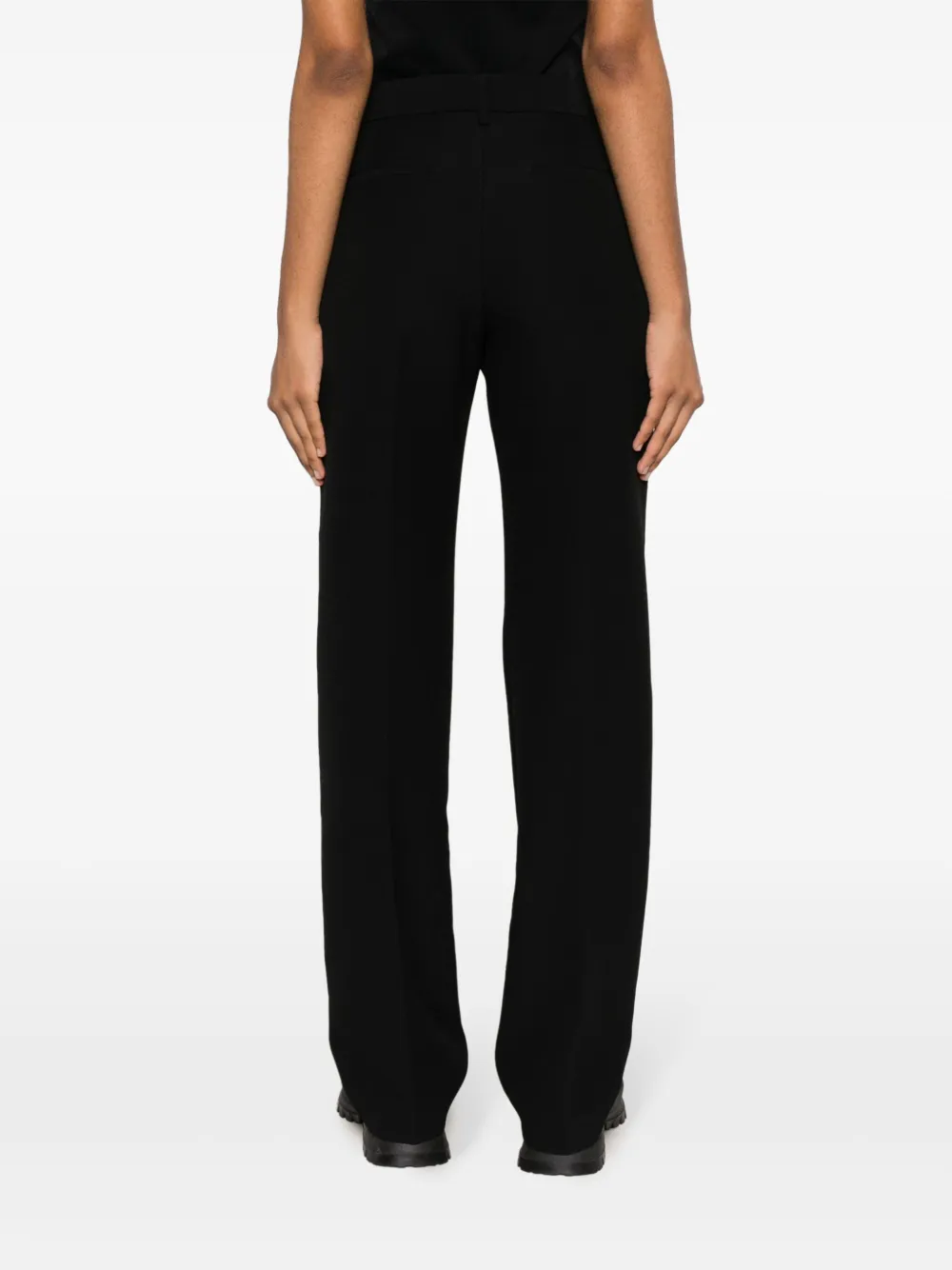 Shop Msgm Tailored Straight-leg Trousers In 黑色