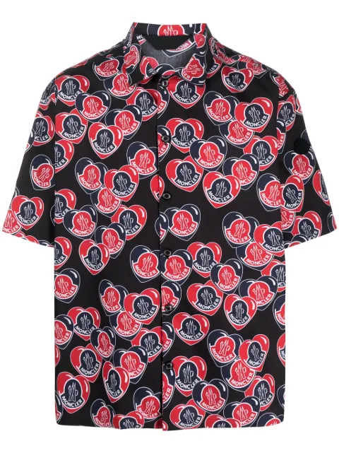 Moncler Heart logo-print cotton shirt