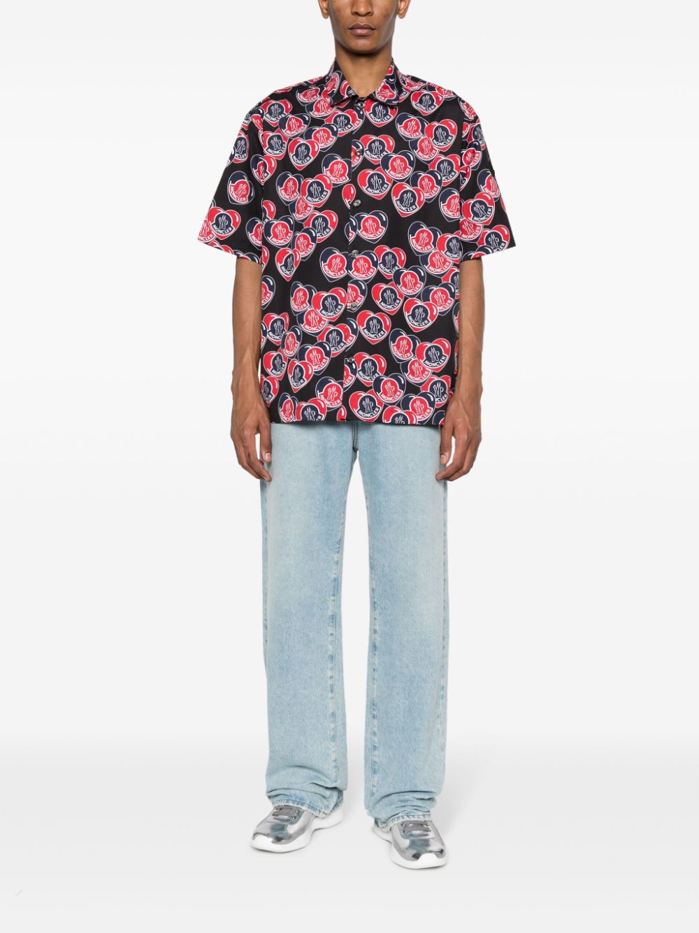 Moncler Heart logo-print Cotton Shirt - Farfetch