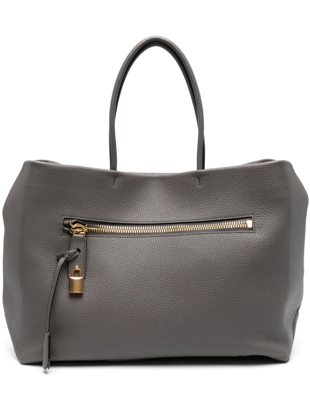 Shop Tom Ford Large Alix Leather Tote Bag In Grey