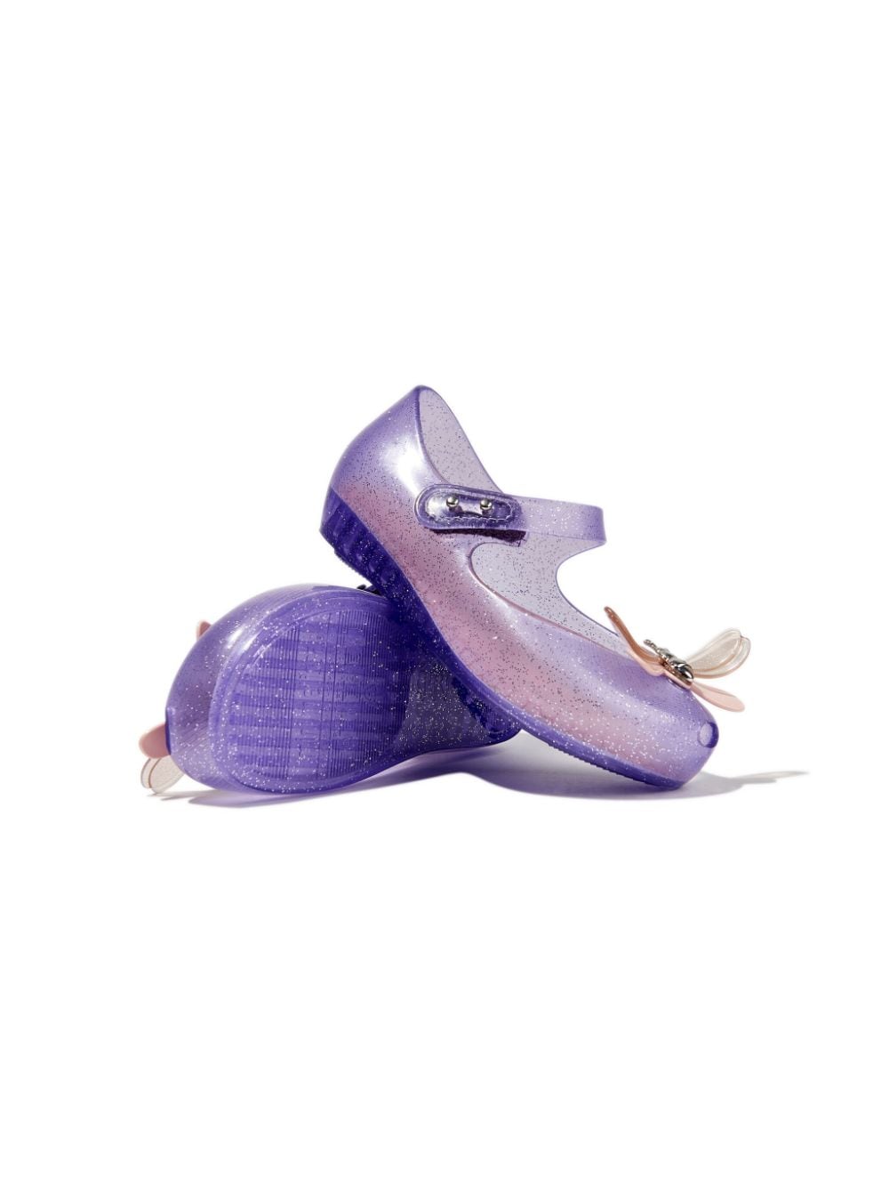 Shop Mini Melissa Ultragirl Bugs Ballerinas In Purple