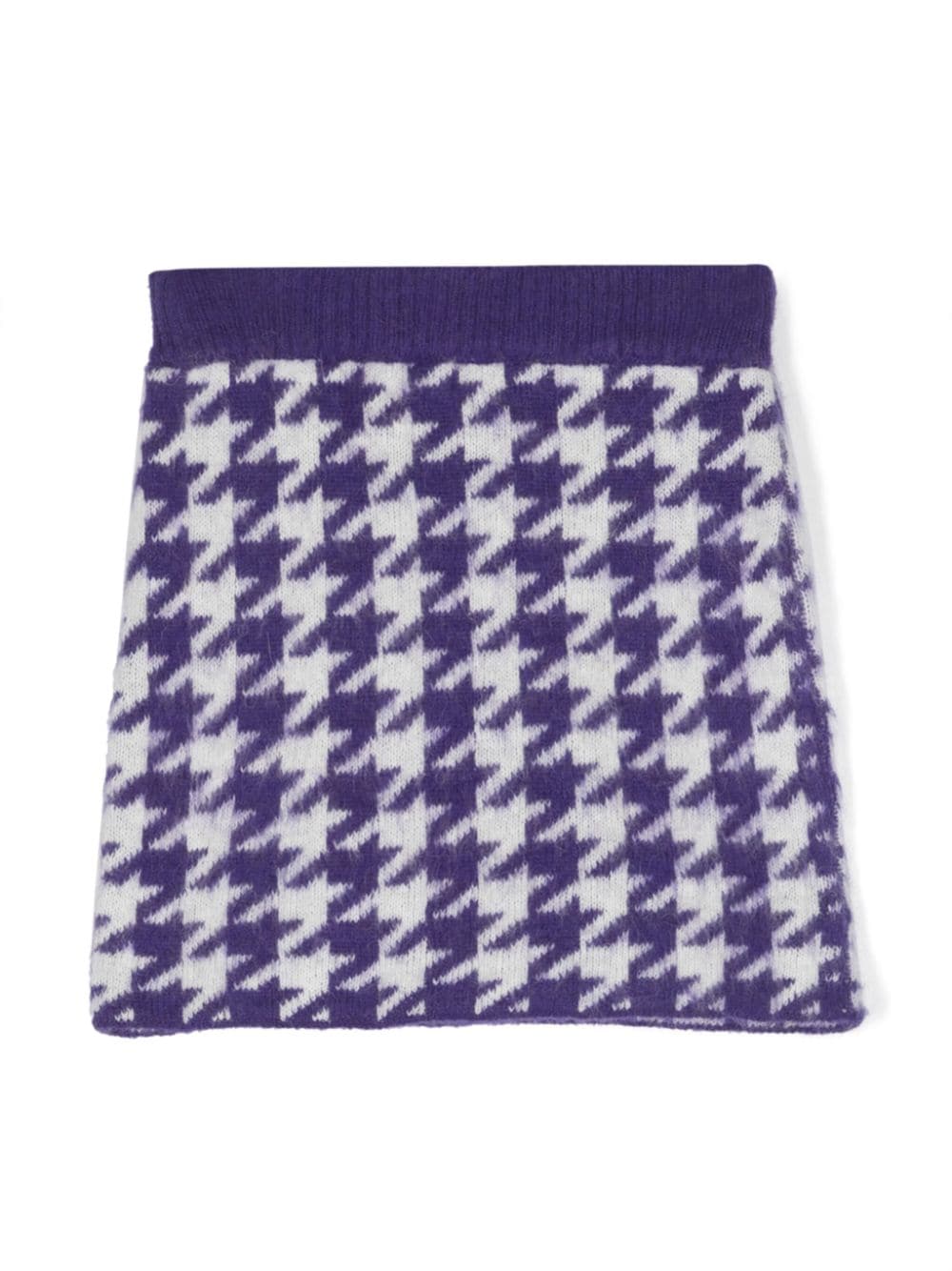 MC2 Saint Barth Kids houndstooth-pattern ribbed-knit miniskirt - Paars