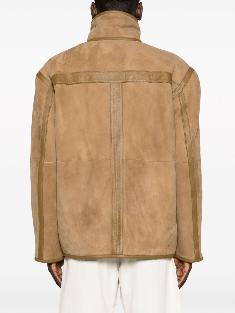Shop Lemaire Reversible Shearling Jacket In Brown
