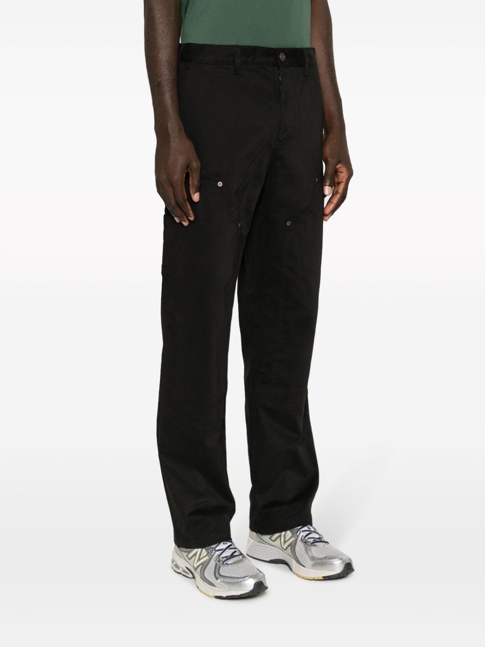 Shop Lacoste Straight-cut Cargo Trousers In Black